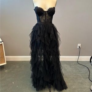 For Love and Lemons Black Bustier Gown
